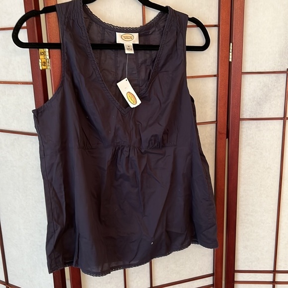 NWT Talbots Cotton Navy Boho Top in Medium - Picture 4 of 5